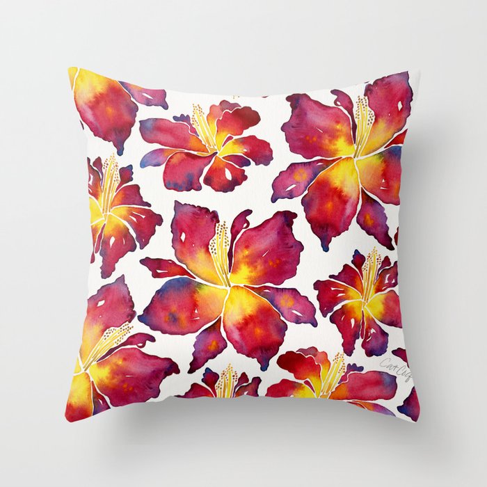 Iris Bloom - Red Palette Throw Pillow Gallery Image 6
