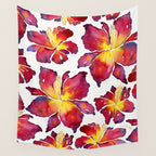 Iris Bloom - Red Palette Wall Tapestry Gallery Image 4