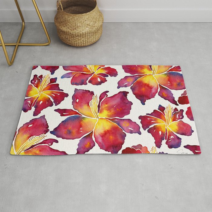 Iris Bloom - Red Palette Rug Gallery Image 1