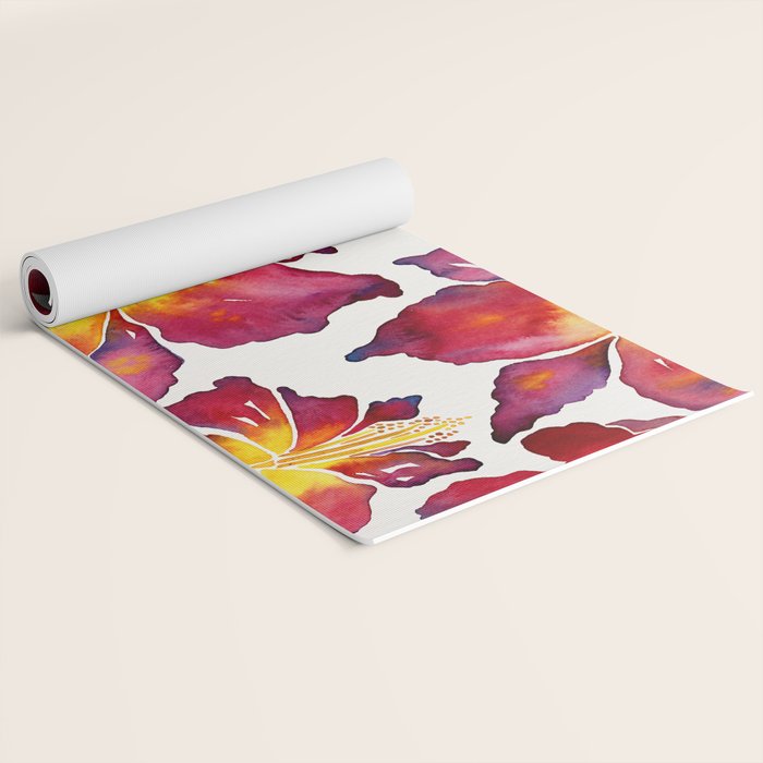 Iris Bloom - Red Palette Yoga Mat Gallery Image 2