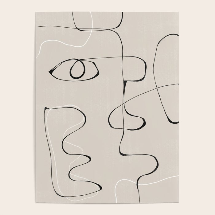 Abstract Line Face Art Poster Gallery Image 4