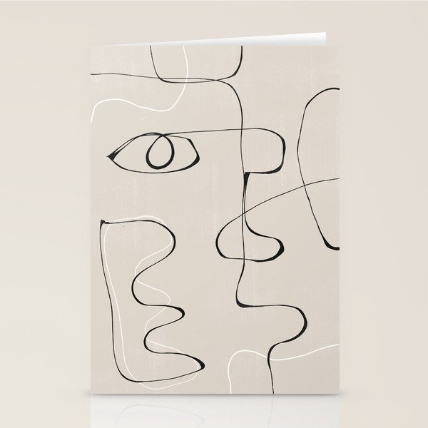 Abstract Line Face Art Stationery Card Gallery Image 1