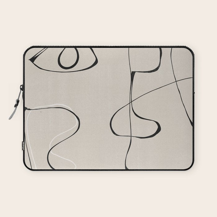 Abstract Line Face Art Laptop Sleeve Gallery Image 1
