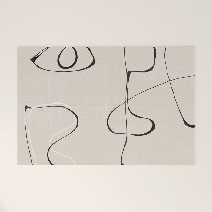 Abstract Line Face Art Welcome Mat Gallery Image 1