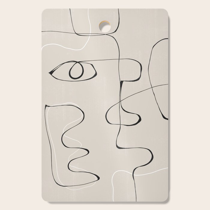 Abstract Line Face Art Cutting Board Gallery Image 1