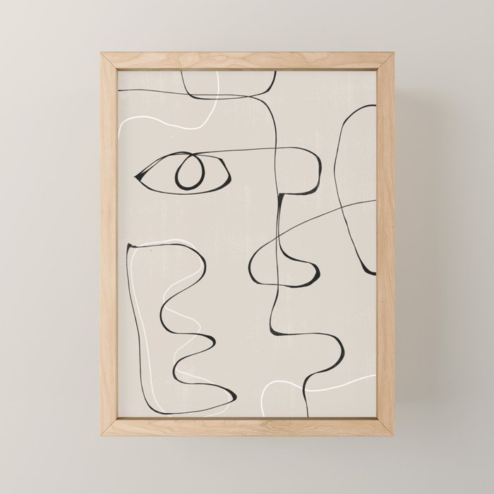 Abstract Line Face Art Mini Art Print Gallery Image 1