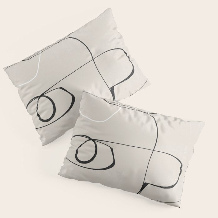 Abstract Line Face Art Pillow Sham Gallery Image 3