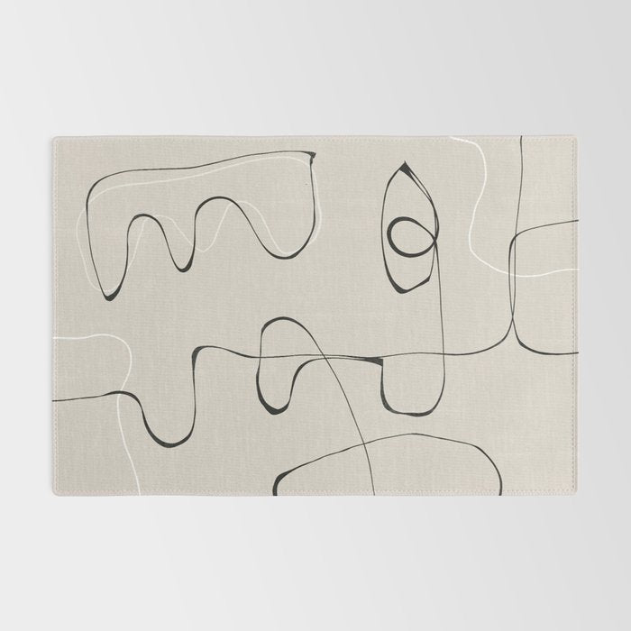 Abstract Line Face Art Rug Gallery Image 2