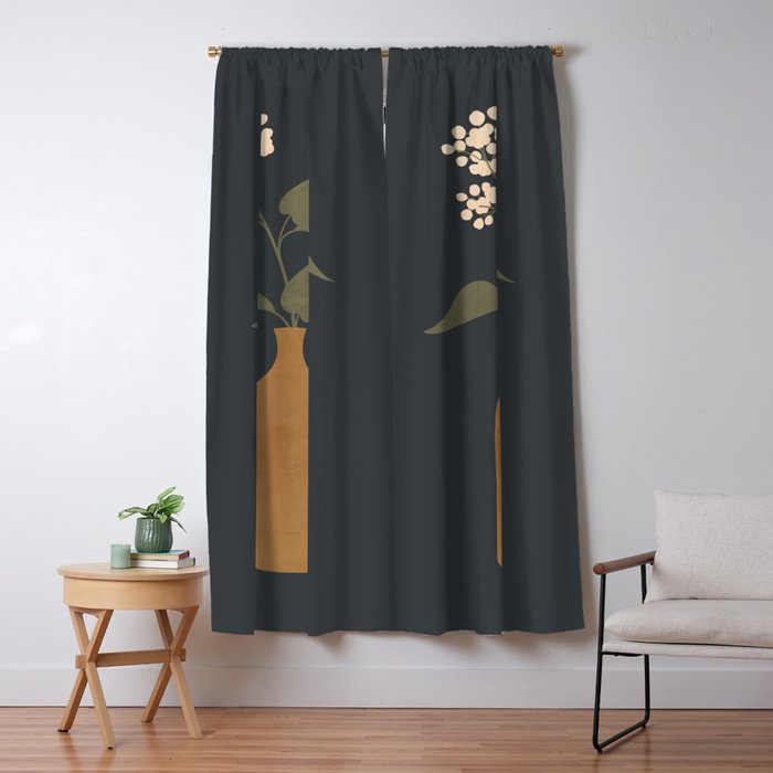 Minimal Abstract Art Vase Flower 10 Window Curtain Gallery Image 1
