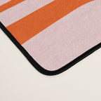 Mid Century Modern Piquet Abstract Multi Geometric Pattern in Tangerine Orange and Light Pink Desk Mat Gallery Image 4