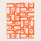 Mid Century Modern Piquet Abstract Multi Geometric Pattern in Tangerine Orange and Light Pink Notebook Gallery Image 4