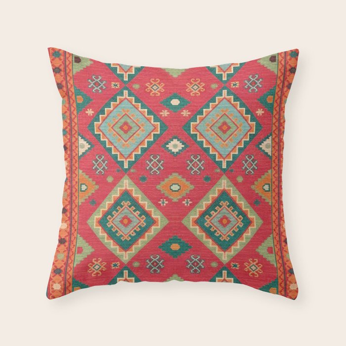 Moroccan Berber Kilim Pattern Throw Pillow Gallery Image 1