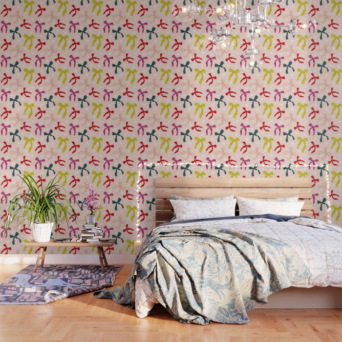 Festive Bows And Ribbons Pattern Wallpaper Gallery Image 3