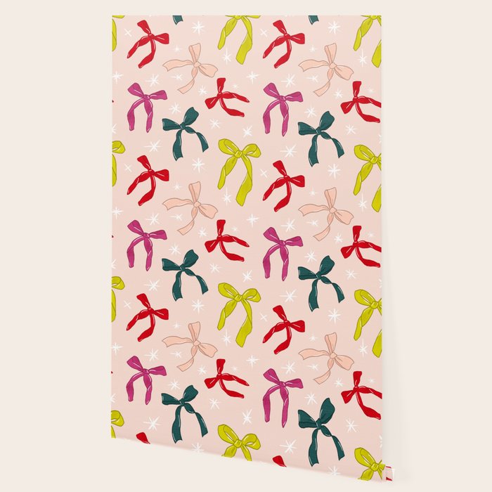 Festive Bows And Ribbons Pattern Wallpaper Gallery Image 2