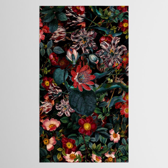 Dark Garden Flowers Tablecloth Gallery Image 2