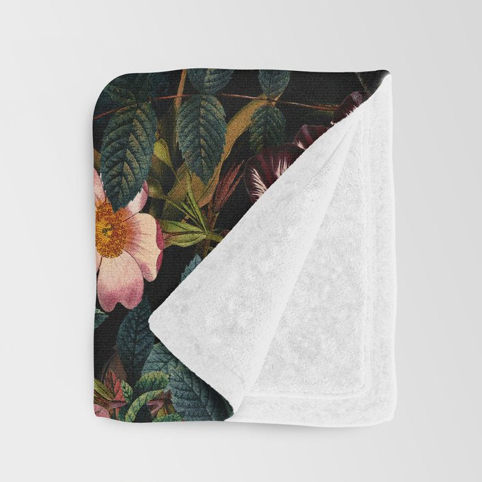 Dark Garden Flowers Throw Blanket Gallery Image 3