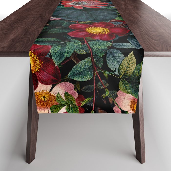 Dark Garden Flowers Table Runner Gallery Image 1