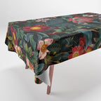 Dark Garden Flowers Tablecloth Gallery Image 1