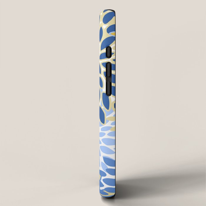 Modern, Floral Prints, Summer, Yellow and Blue iPhone Case Gallery Image 2