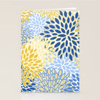 Modern, Floral Prints, Summer, Yellow and Blue Stationery Card Gallery Image 2