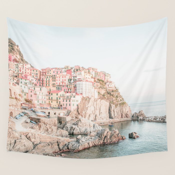 Positano, Italy Amalfi Coast Romantic Photography Wall Tapestry Gallery Image 4