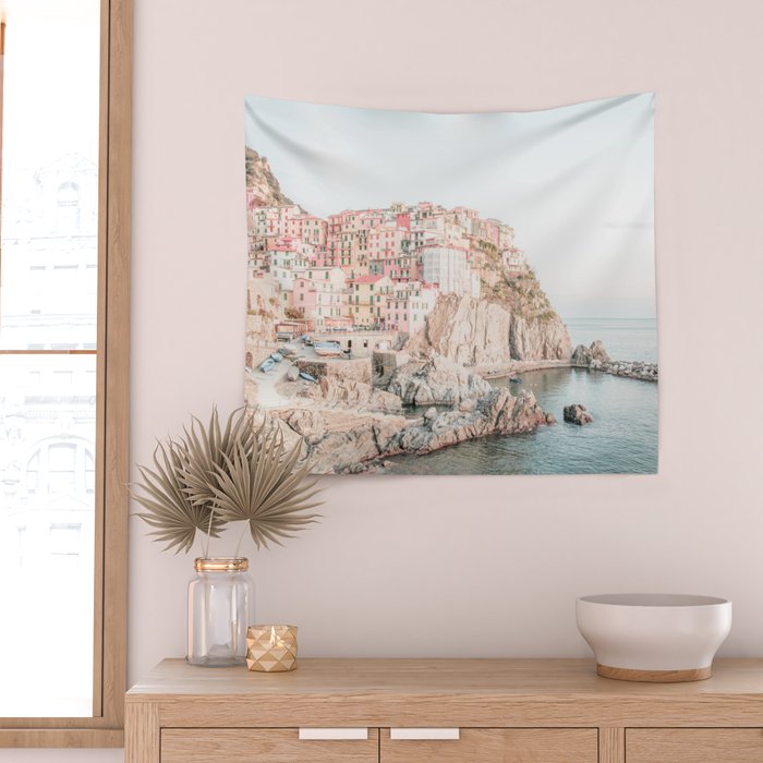 Positano, Italy Amalfi Coast Romantic Photography Wall Tapestry Gallery Image 2