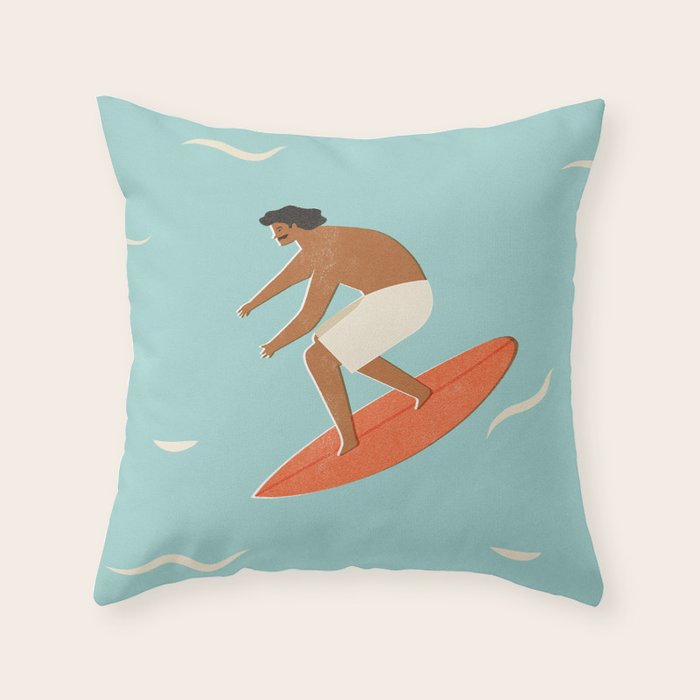 Mexican Surfer Throw Pillow Gallery Image 1