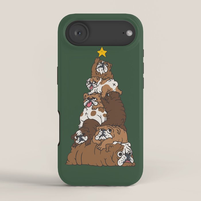 Christmas Tree English Bulldog iPhone Case Gallery Image 2
