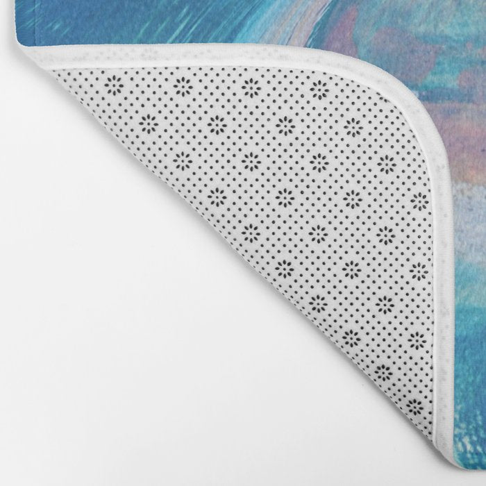 Gemstone [1]: a melted abstract watercolor design in blue pink and green by Alyssa Hamilton Art  Bath Mat Gallery Image 2