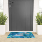 Gemstone [1]: a melted abstract watercolor design in blue pink and green by Alyssa Hamilton Art  Welcome Mat Gallery Image 3