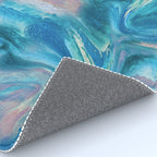 Gemstone [1]: a melted abstract watercolor design in blue pink and green by Alyssa Hamilton Art  Rug Gallery Image 4