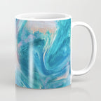 Gemstone [1]: a melted abstract watercolor design in blue pink and green by Alyssa Hamilton Art  Coffee Mug Gallery Image 1