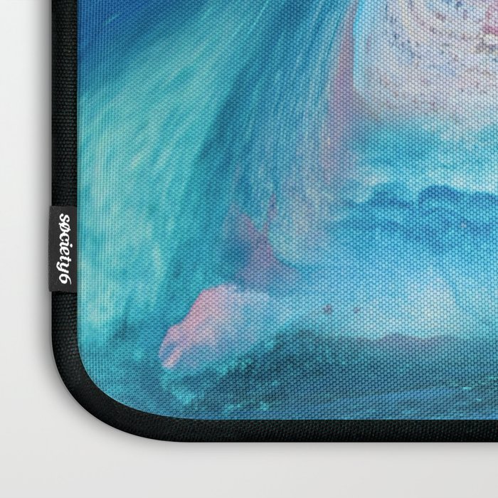 Gemstone [1]: a melted abstract watercolor design in blue pink and green by Alyssa Hamilton Art  Laptop Sleeve Gallery Image 3