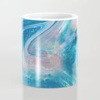 Gemstone [1]: a melted abstract watercolor design in blue pink and green by Alyssa Hamilton Art  Coffee Mug Gallery Image 4
