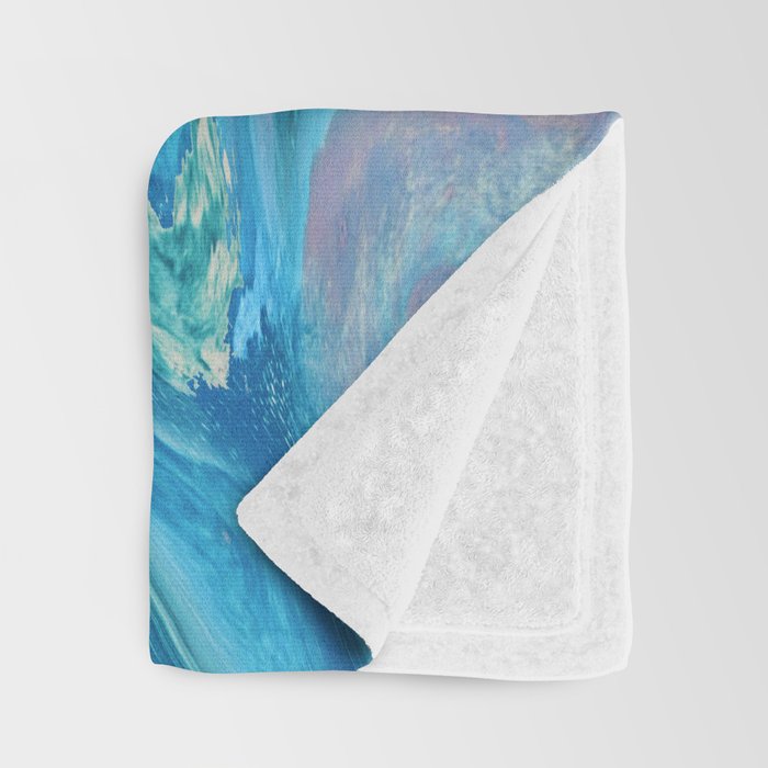 Gemstone [1]: a melted abstract watercolor design in blue pink and green by Alyssa Hamilton Art  Throw Blanket Gallery Image 3