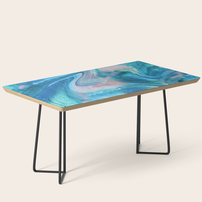 Gemstone [1]: a melted abstract watercolor design in blue pink and green by Alyssa Hamilton Art  Coffee Table Gallery Image 1