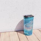 Gemstone [1]: a melted abstract watercolor design in blue pink and green by Alyssa Hamilton Art  Travel Mug Gallery Image 4