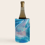 Gemstone [1]: a melted abstract watercolor design in blue pink and green by Alyssa Hamilton Art  Wine Chiller Gallery Image 1