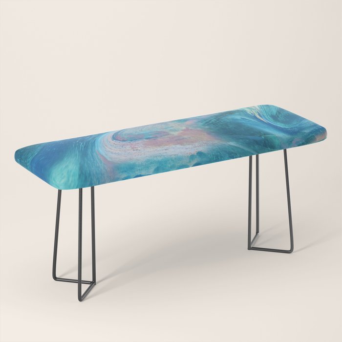 Gemstone [1]: a melted abstract watercolor design in blue pink and green by Alyssa Hamilton Art  Bench Gallery Image 1