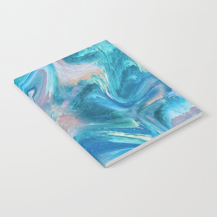 Gemstone [1]: a melted abstract watercolor design in blue pink and green by Alyssa Hamilton Art  Notebook Gallery Image 2