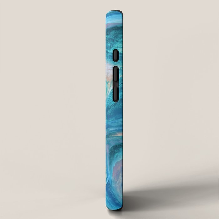Gemstone [1]: a melted abstract watercolor design in blue pink and green by Alyssa Hamilton Art  iPhone Case Gallery Image 2