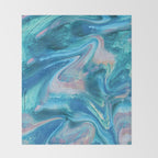 Gemstone [1]: a melted abstract watercolor design in blue pink and green by Alyssa Hamilton Art  Throw Blanket Gallery Image 2