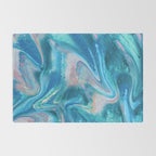 Gemstone [1]: a melted abstract watercolor design in blue pink and green by Alyssa Hamilton Art  Rug Gallery Image 2
