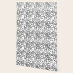 Black and white organic nature shape drawing pattern Wallpaper Gallery Image 2