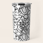 Black and white organic nature shape drawing pattern Travel Mug Gallery Image 1