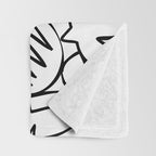 Black and white organic nature shape drawing pattern Throw Blanket Gallery Image 3