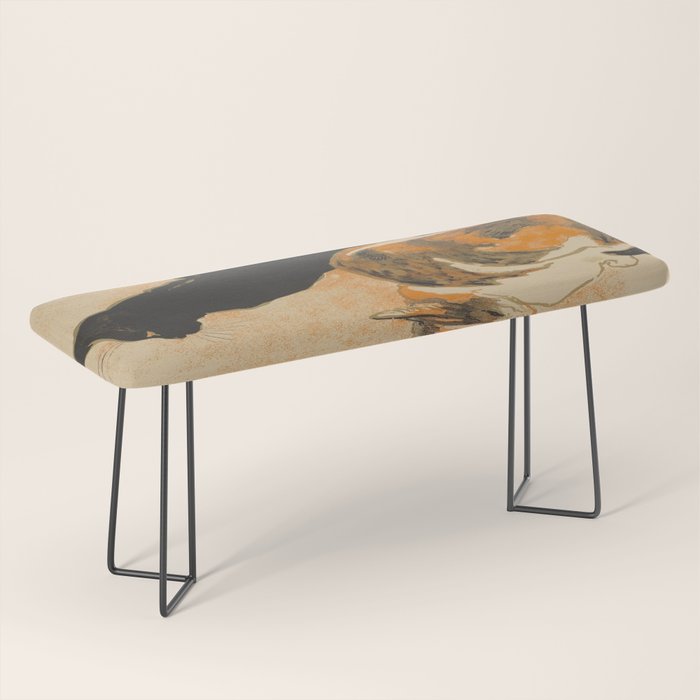 At the Bodiniere Théophile-Alexandre Steinlen 1894 Cat Ink Illustration Bench Gallery Image 1