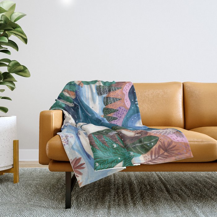Creatures of the North Throw Blanket Gallery Image 1