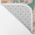 Folk Floral Dinosaurs in Pink Bath Mat Gallery Image 2