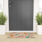 Folk Floral Dinosaurs in Pink Welcome Mat Gallery Image 3